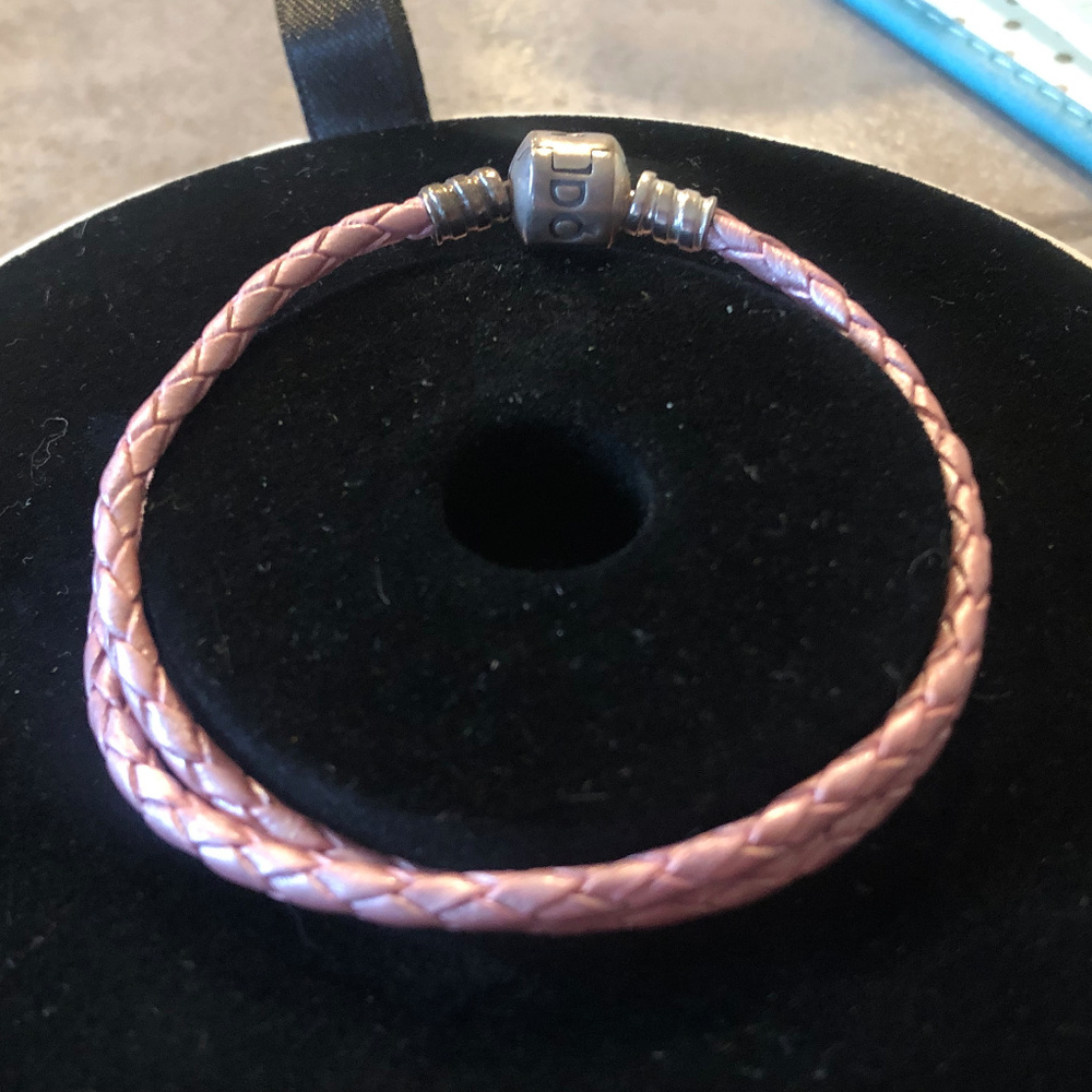 Pandora Pink Single Braided Leather Bracelet